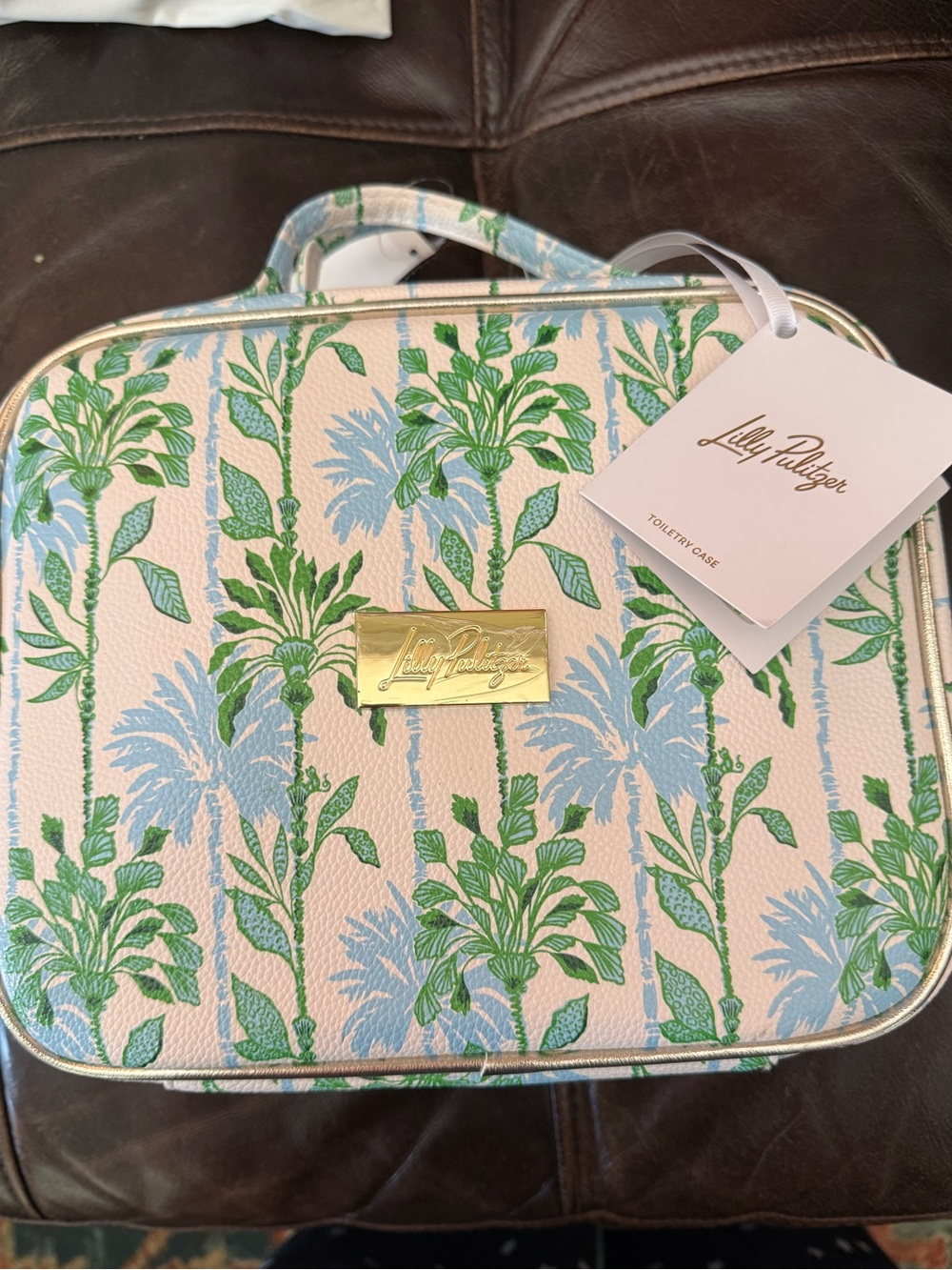 Lilly Pulitzer Cream Botanical Travel Case
